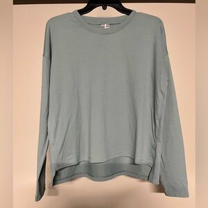 CALIA Textured Blue Long Sleeve Top